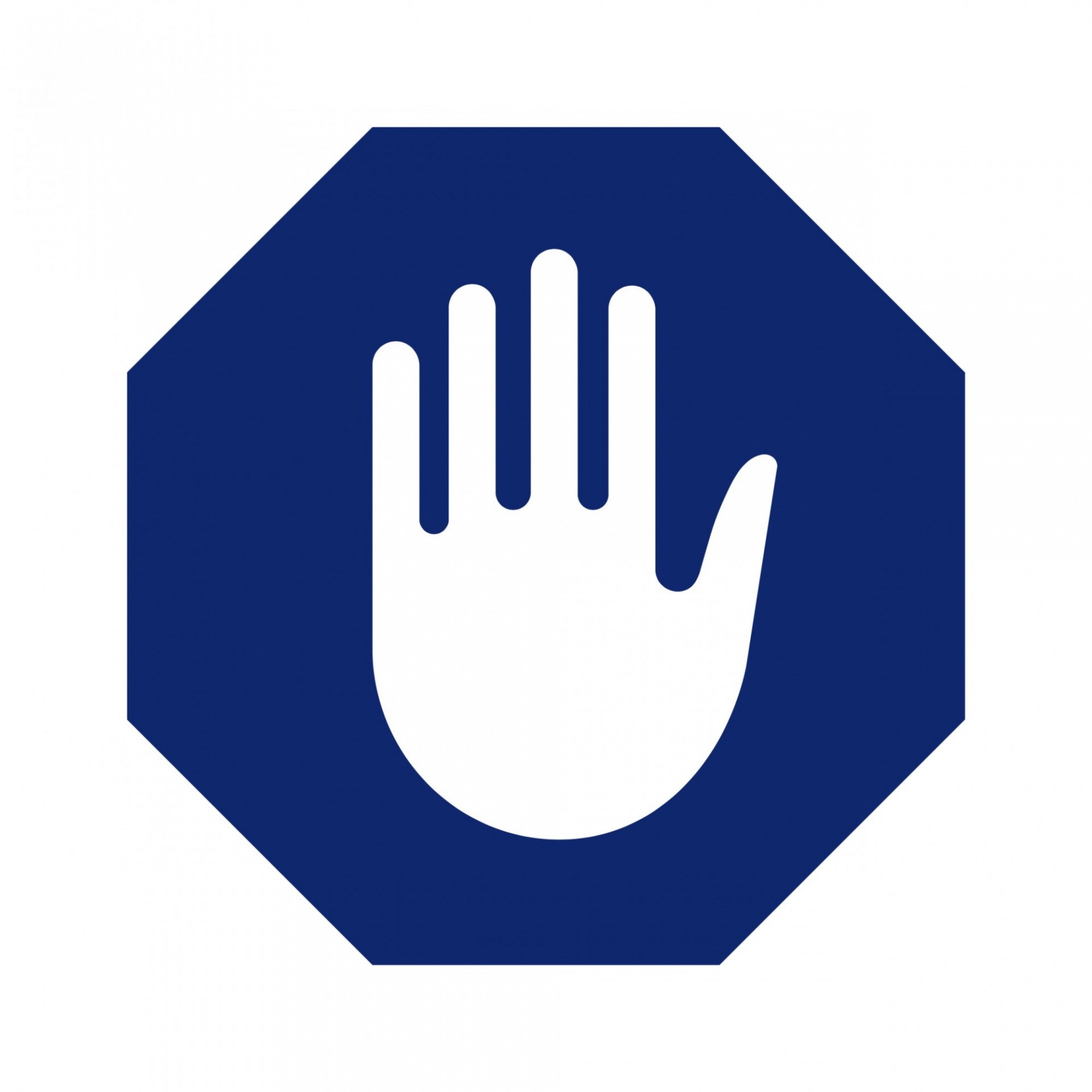 Stop sign and hand