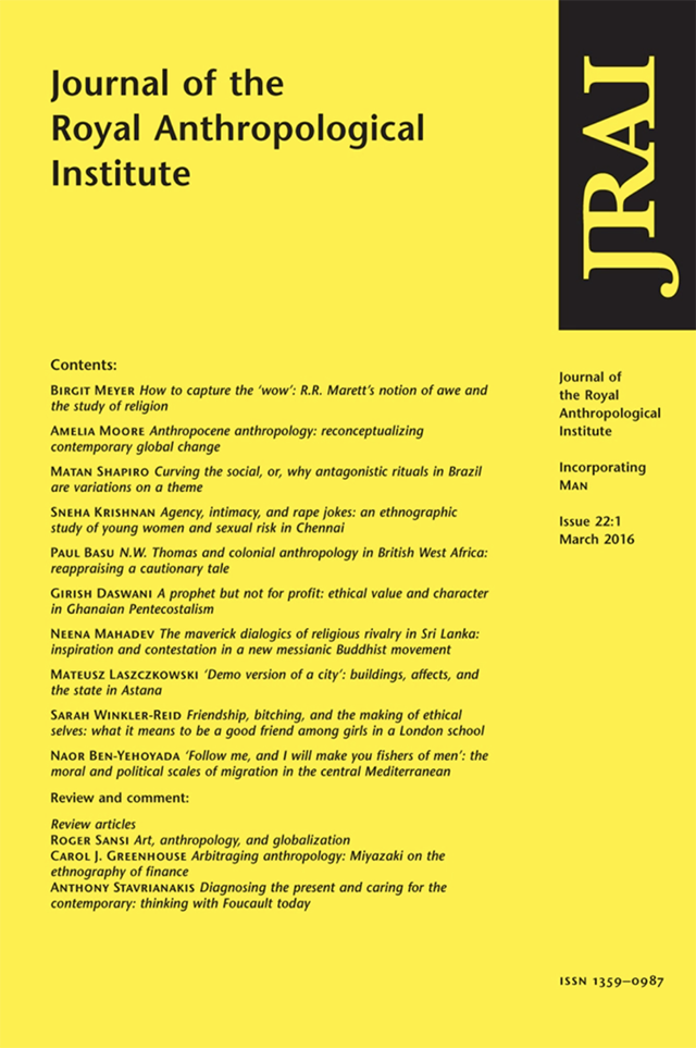 journal of royal anthropological institute yellow cover