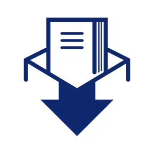 Paper in box, arrow down