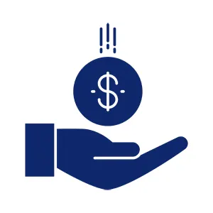 Money dropping in hand