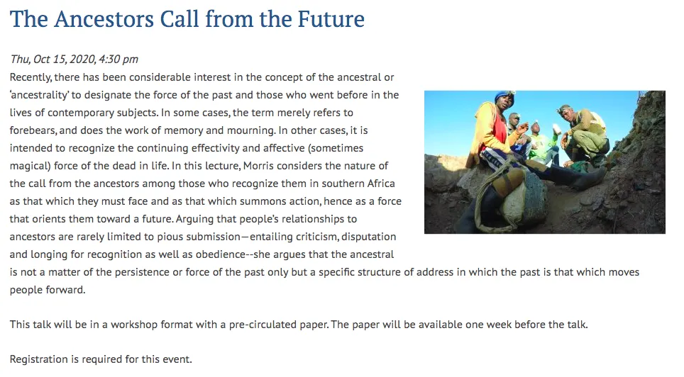 The Ancestors Call from the Future with Rosalind Morris