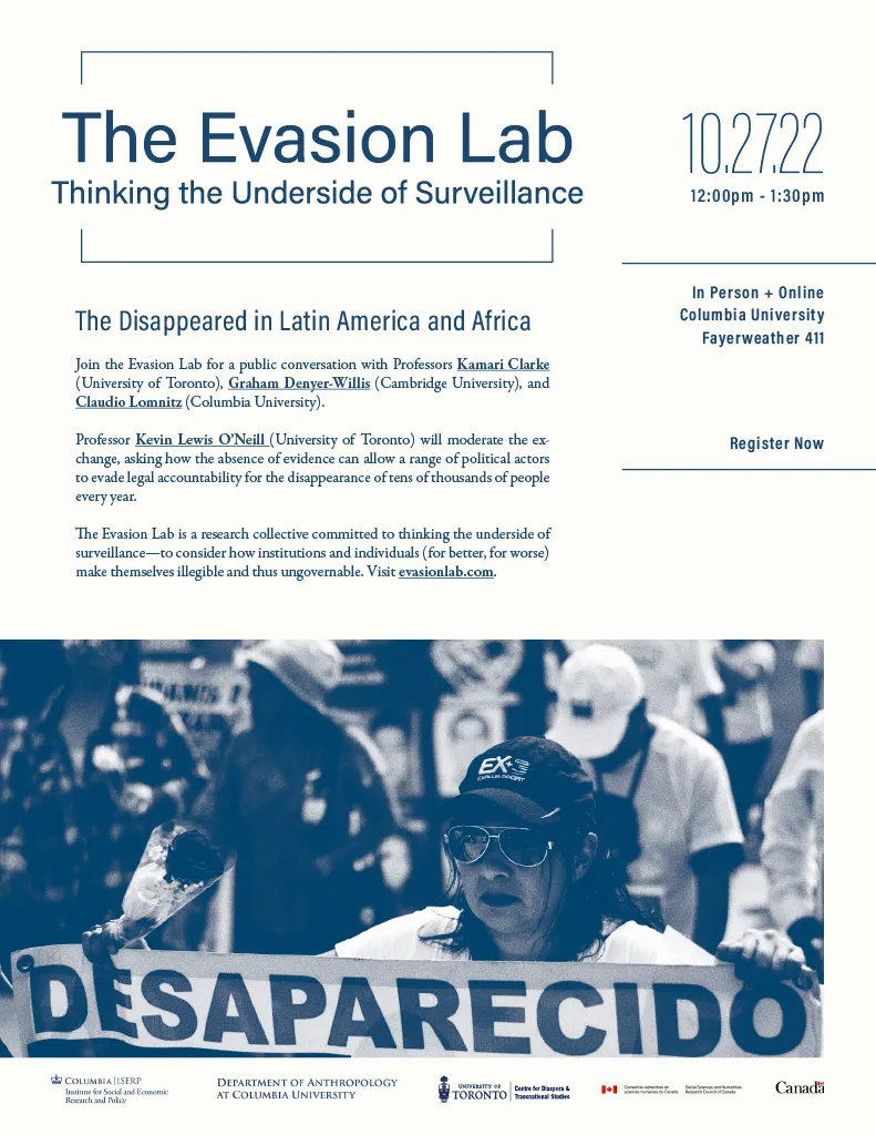 poster for "The Disappeared in Latin American and Africa"