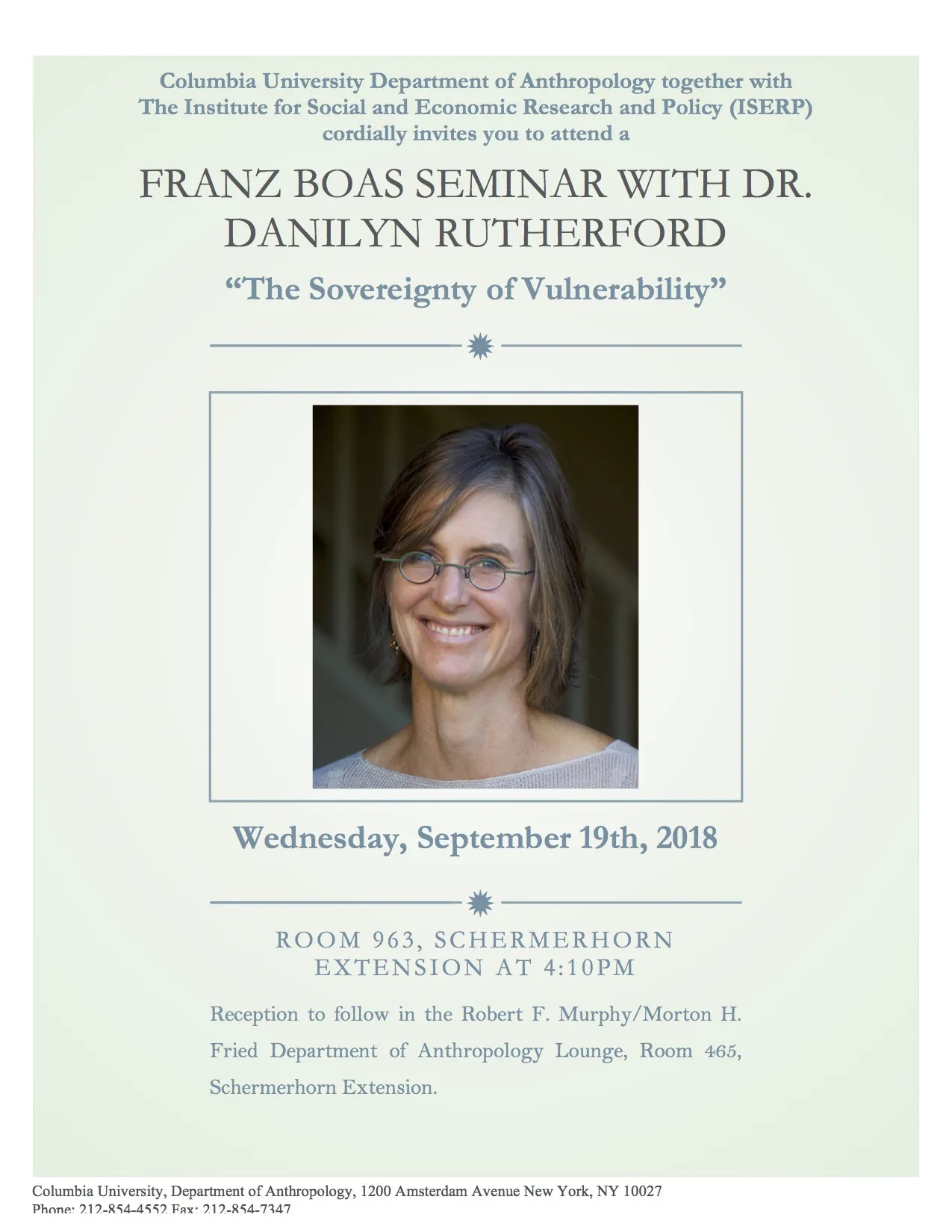 Event Poster for Danilyn Rutherford's "The Sovereignty of Vulnerability"