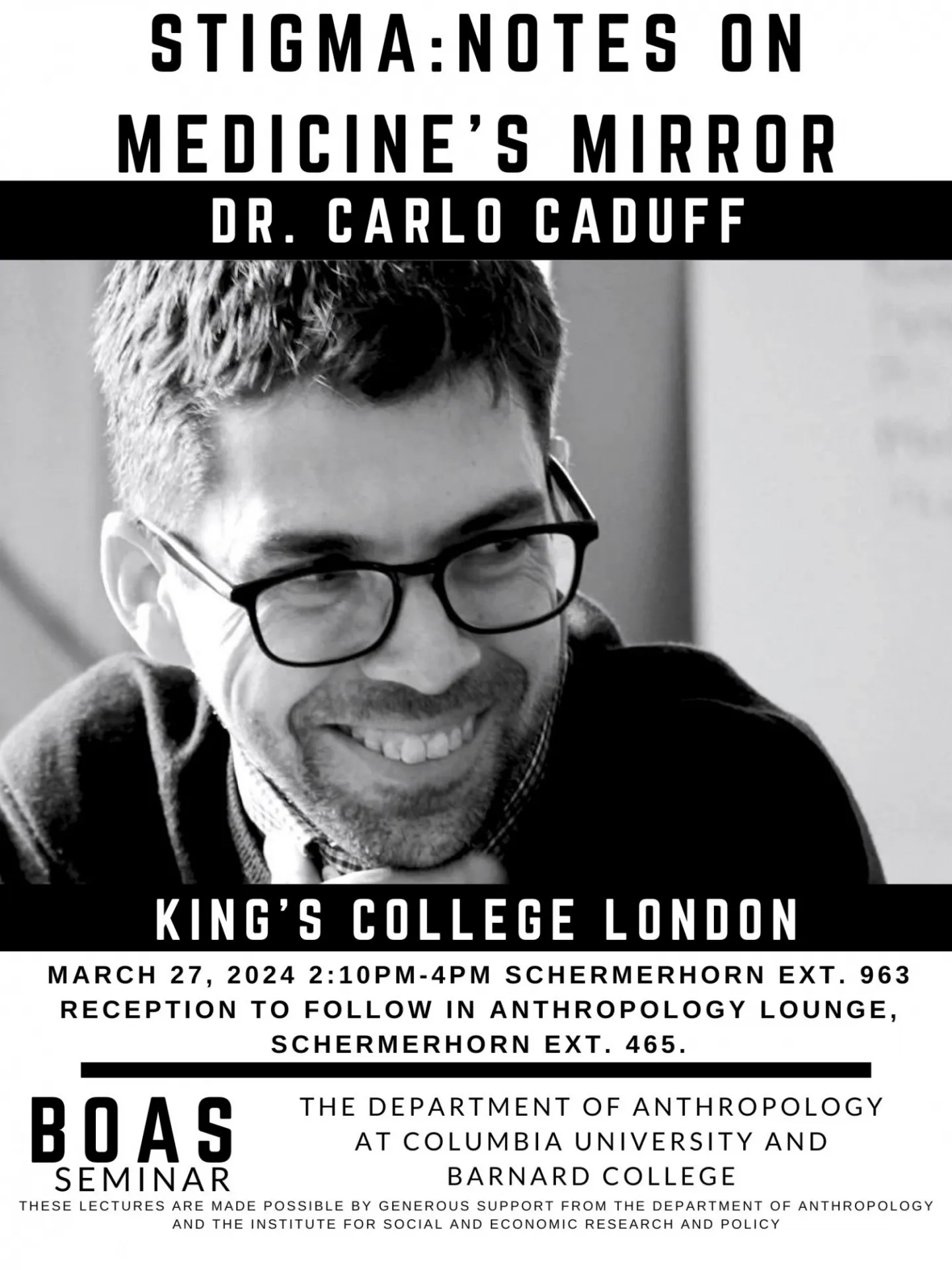 Carlo Caduff Boas talk flyer