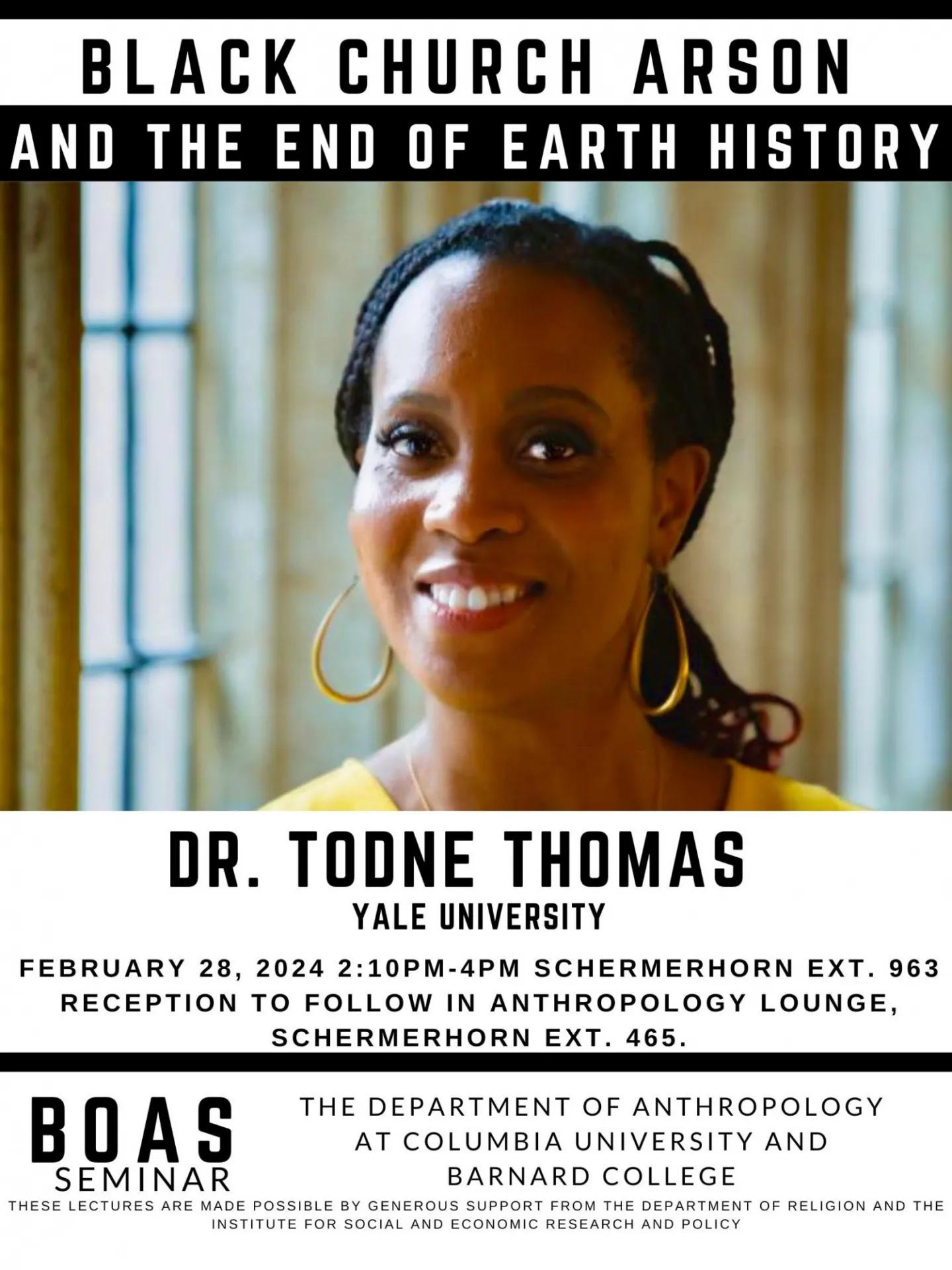 Black Church Arson and the End of Earth History BOAS flyer 