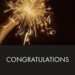 Congratulations. Champagne bottle with fireworks.