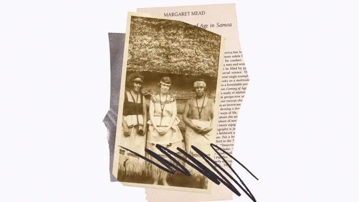 Margaret Mead illustration for The Atlantic by Emily Haasch with Library of Congress Image.