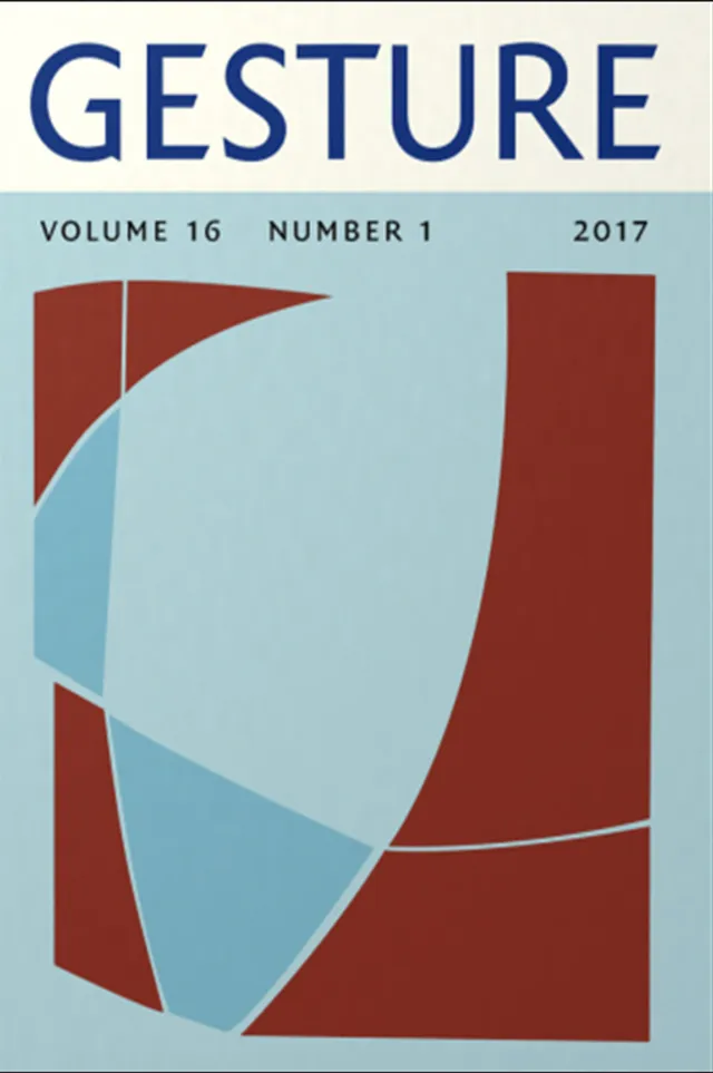 blue cover with red design, gesture cover image 