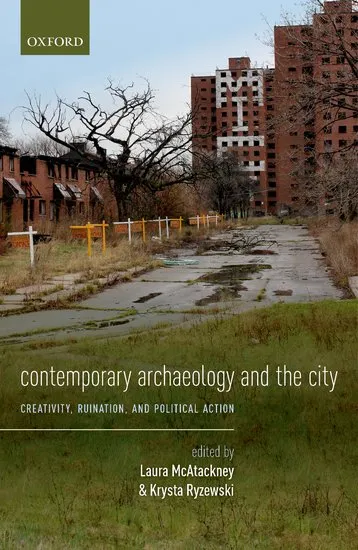 Book cover featuring a picture of a backlot with overgrown weeds against the back drop of residential buildings.