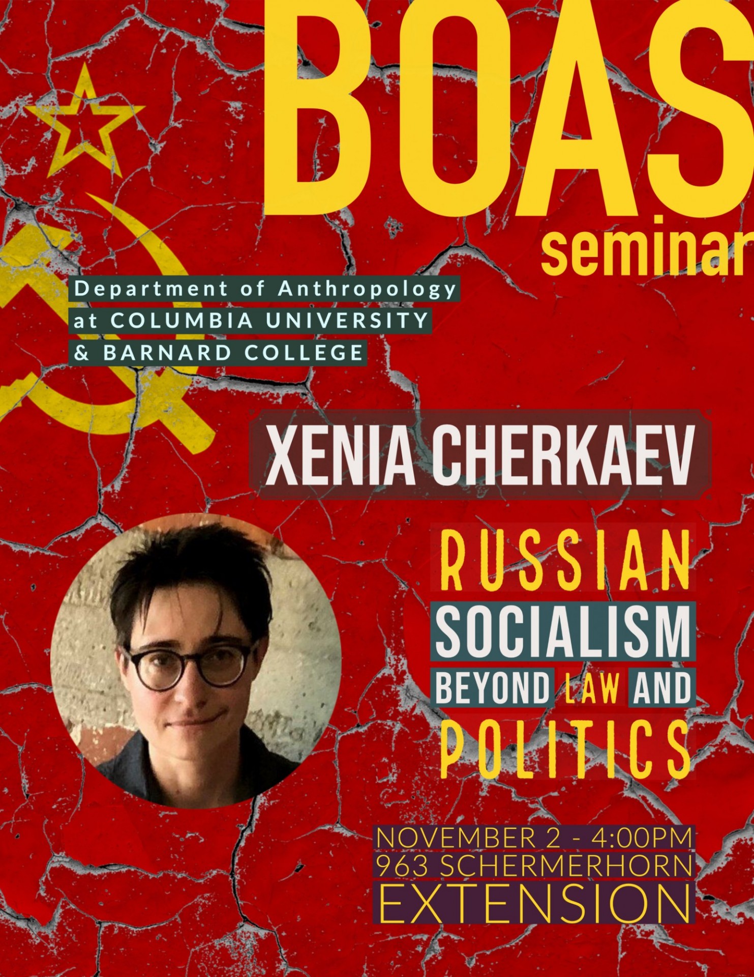 Boas poster - Xenia Cherkaev, Boas Seminar, November 2, 2022