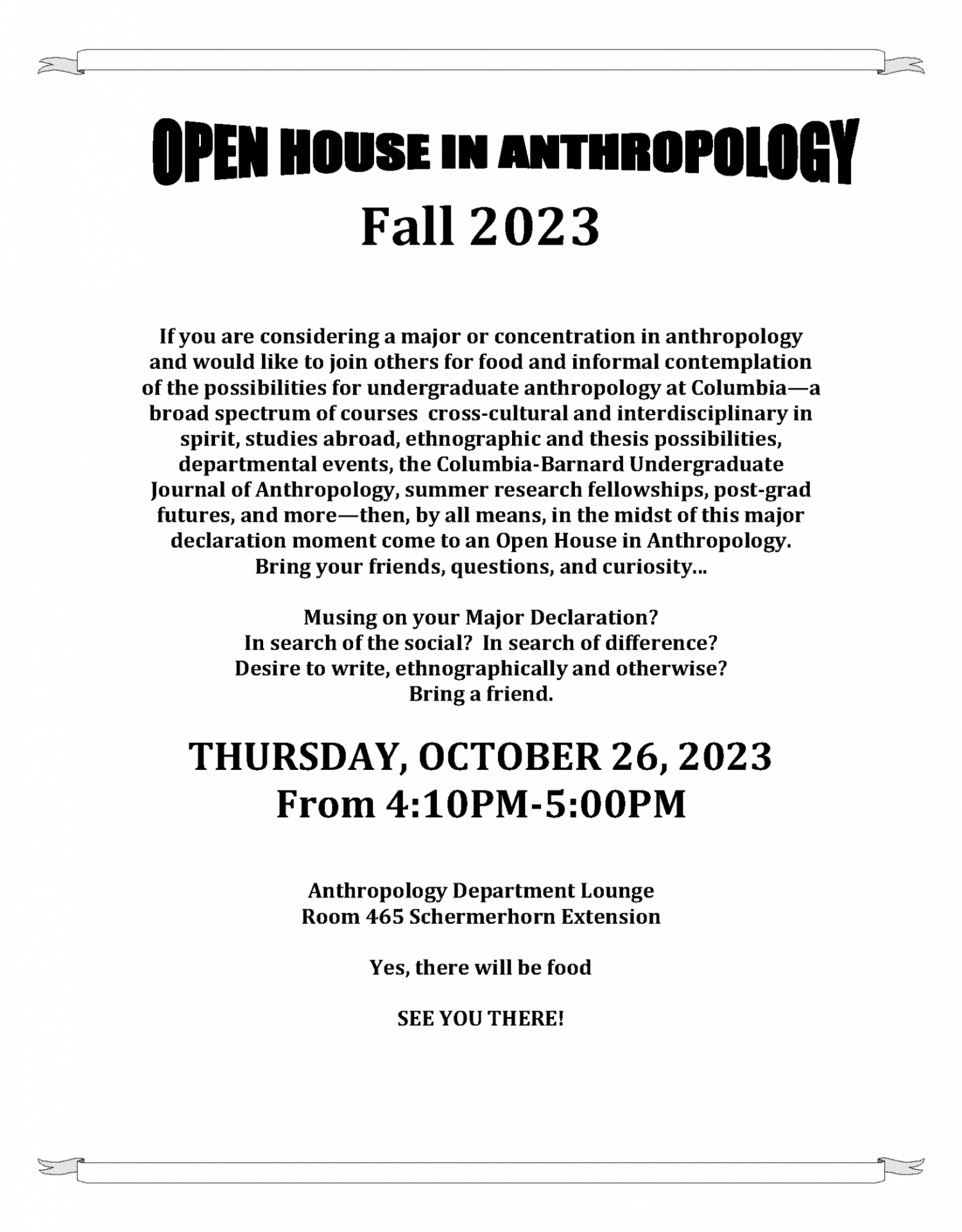 Poster: Anthropology Open house
