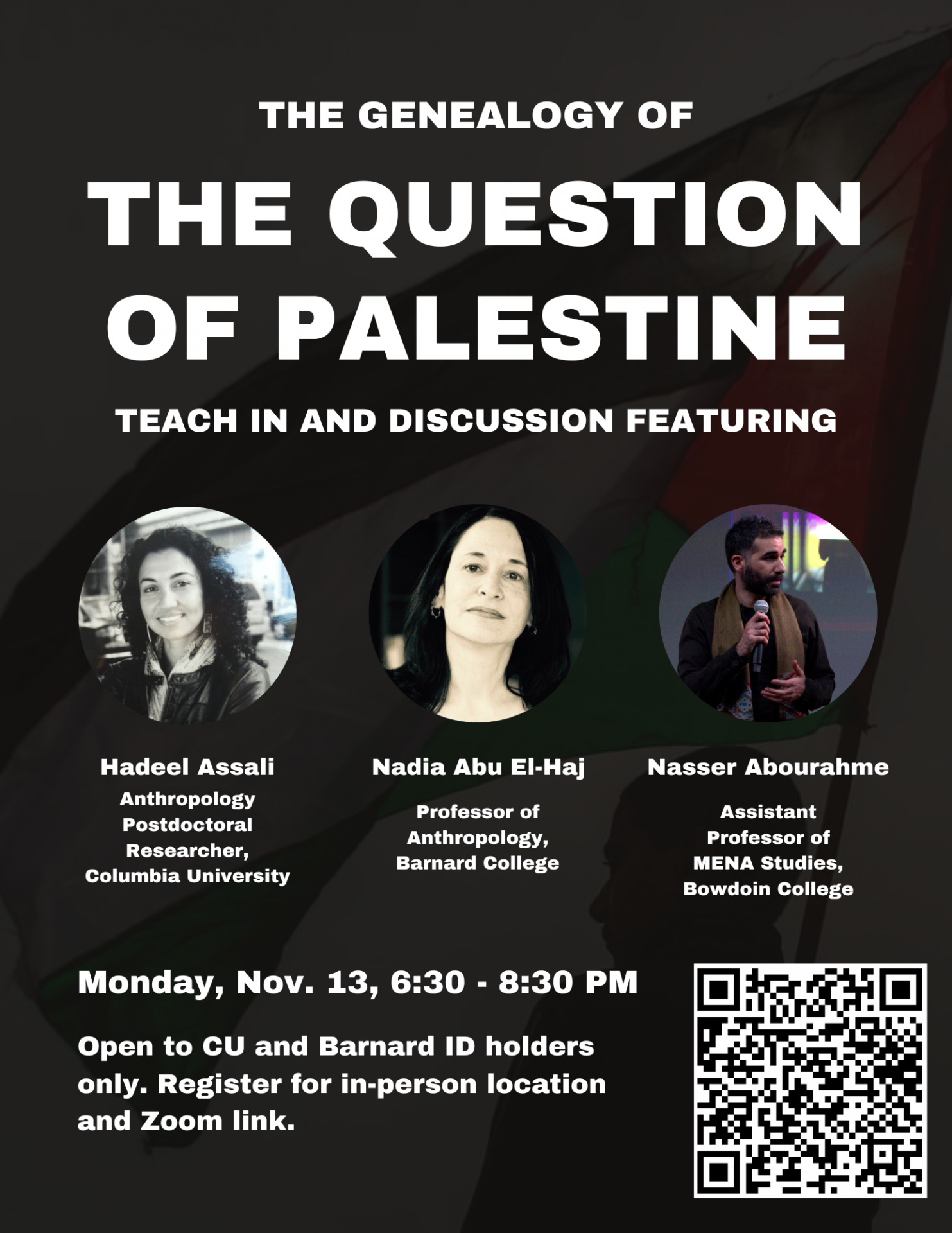 Poster: The Genealogy of the Question of Palestine