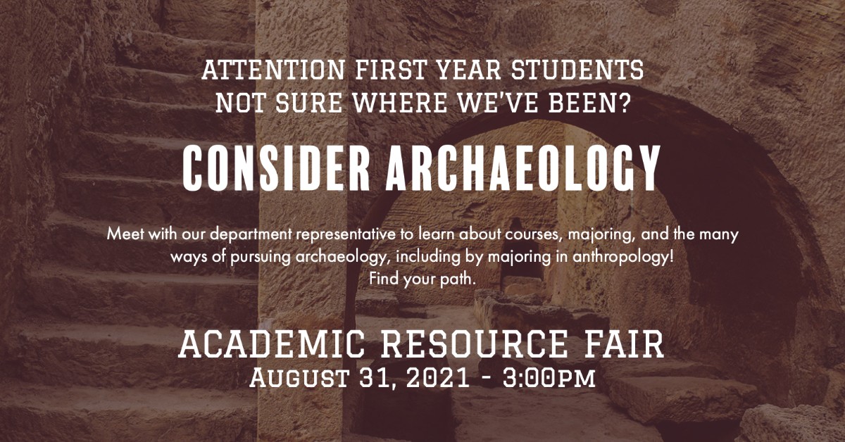 Poster for the Academic Resource Fair for Archaeology undergraduates