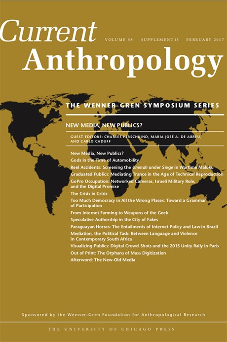 Journal Cover: Current Anthropology: New Media New Publics?