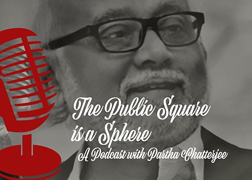 The Public Square is a Sphere, logo with Partha Chatterjee image