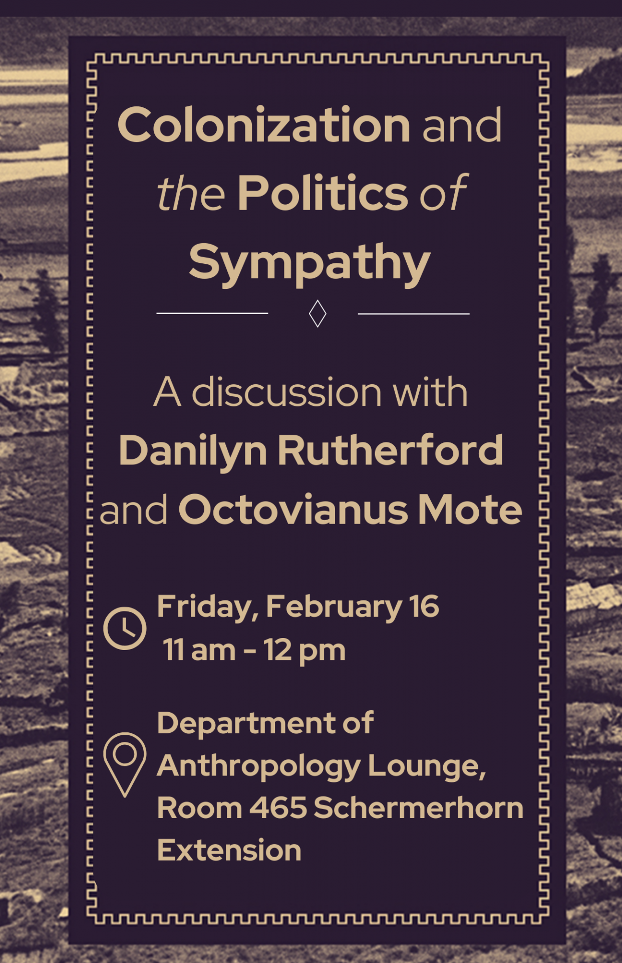 Colonization and the Politics of Sympathy flyer