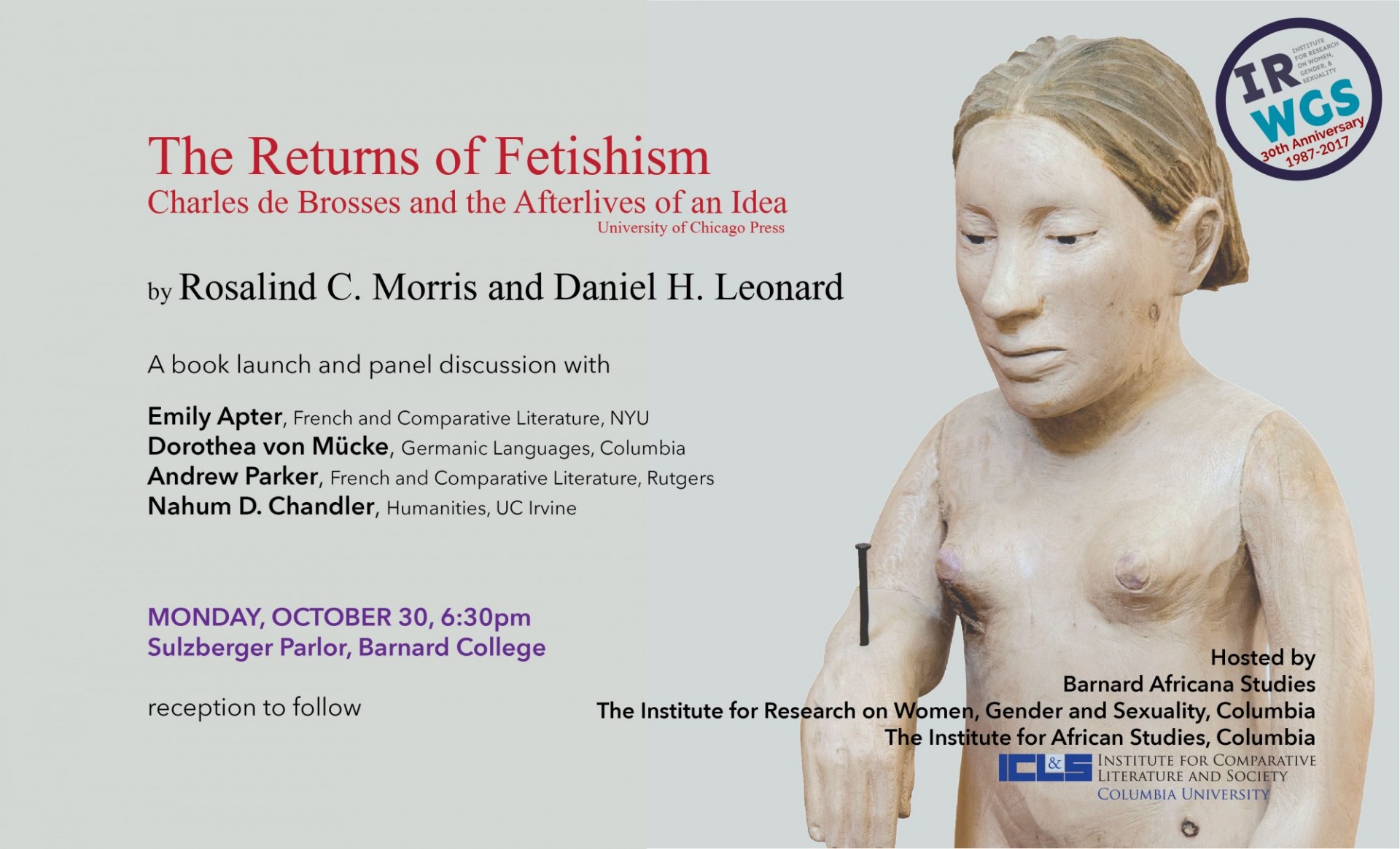 Morris and Leonard Event Poster Poster for the event with summary text.