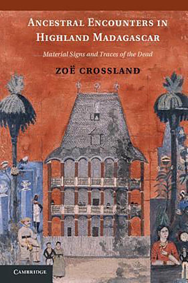 Book cover showing a red background and an artistic rendition of a building in the foreground.