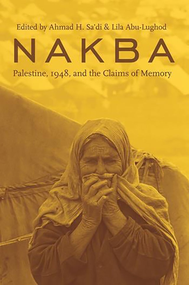 Book cover featuring a photograph of a figure holding cloth over their mouth, overlaid with a yellow filter.